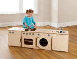 Natuurlijke Kinder Keuken, Fornuis, SpoelBak, Koelkast en Wasmachine H40 cm Tangara Groothandel Kinderopvang en kinderdagverblijf inrichting2